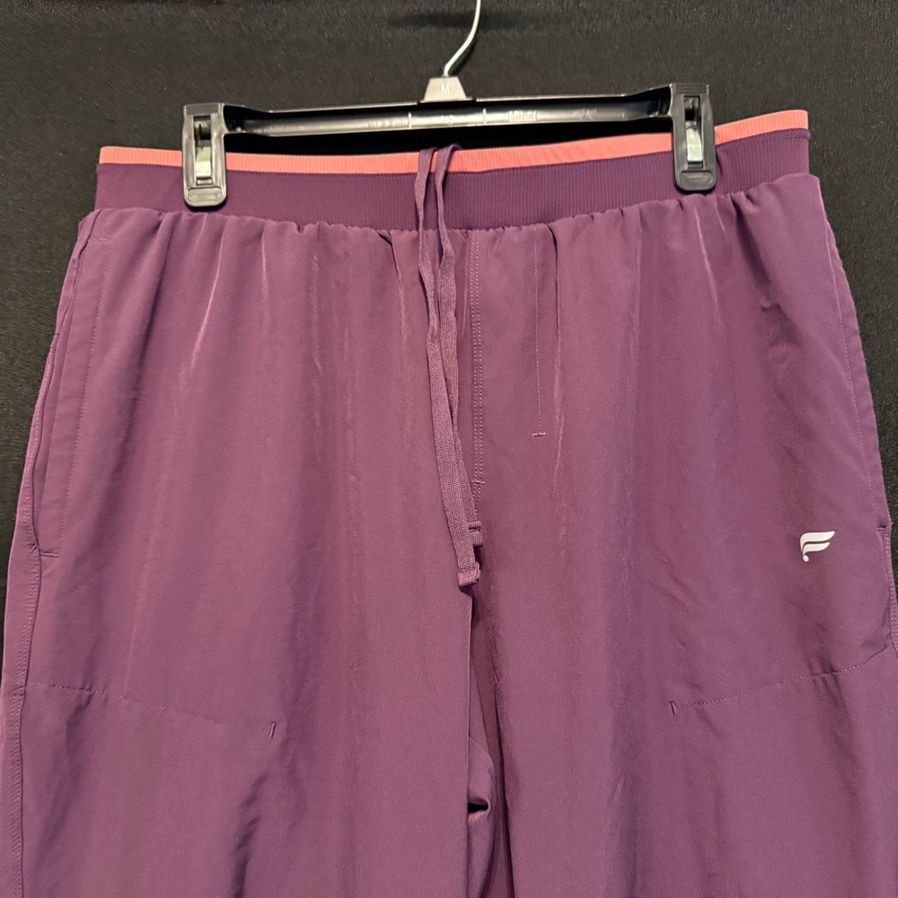 Fabletics Fundamental Pants Womens Sz Large Drawstring Stretch Purple Active